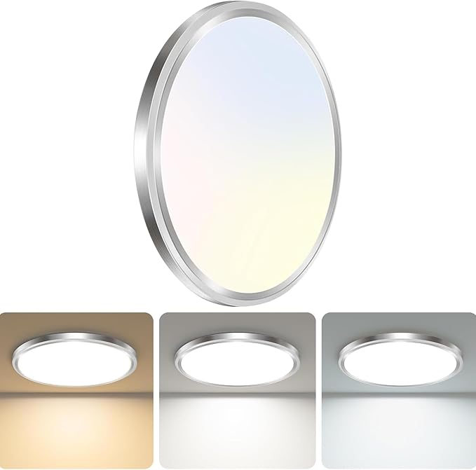 LED Ceiling Light Fixture, 6.5-Inch 12W 1200lm Small Flush Mount Light