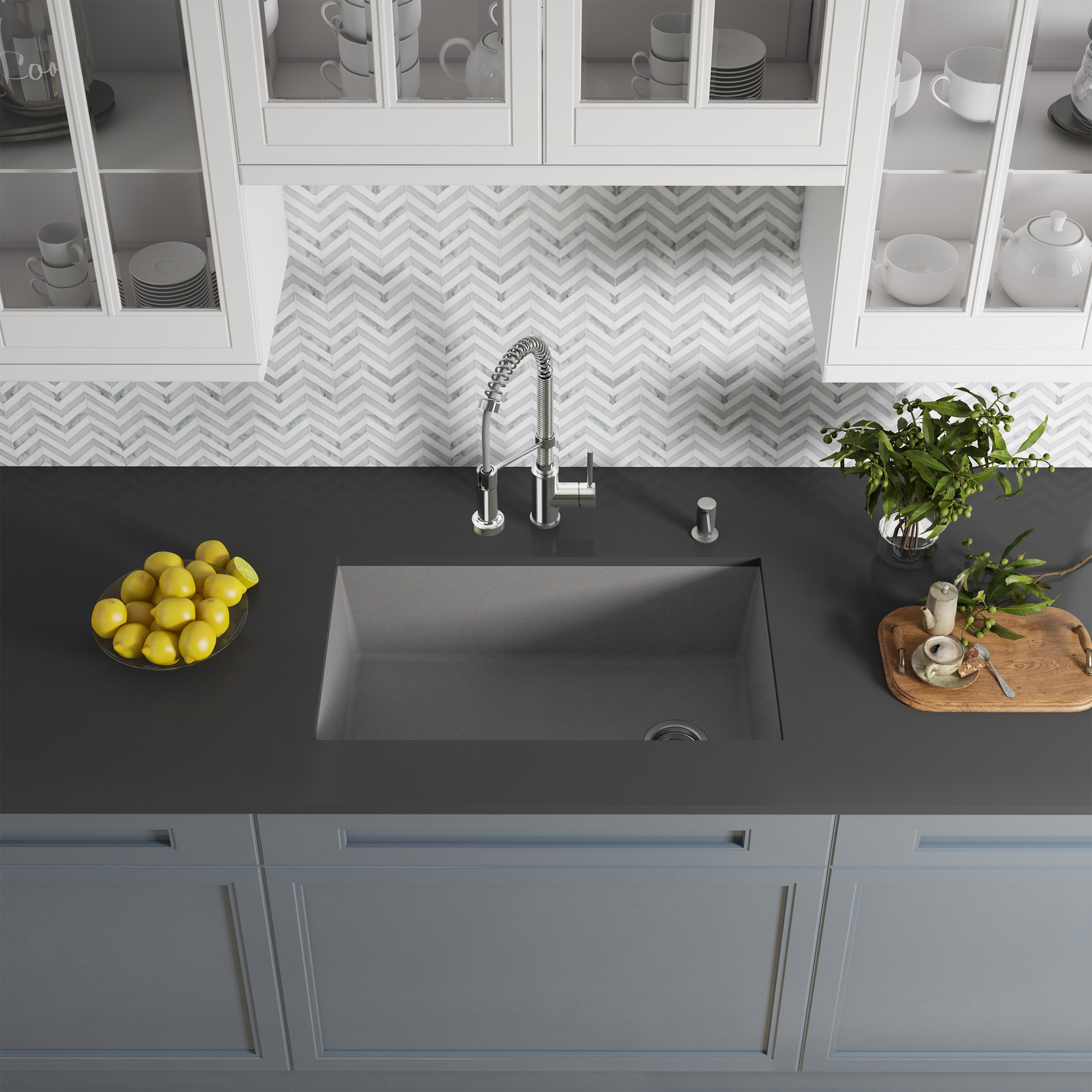 KRAUS 32' Undermount Single Bowl Granite Composite Kitchen Sink