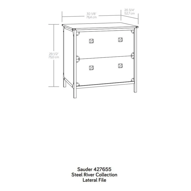 Sauder Steel River 2-Drawer Lateral File Cabinet, Milled Mesquite Finish