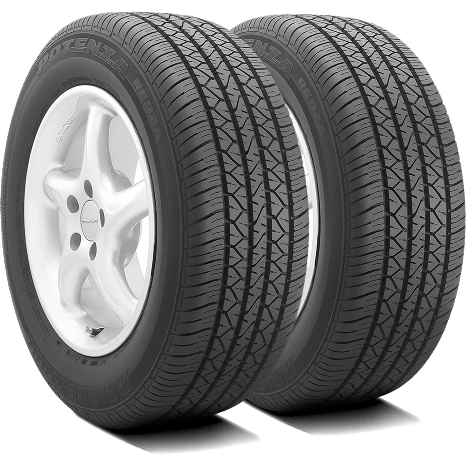 Set of 4 (FOUR) Bridgestone Potenza RE92A 245/45R18 96V A/S Performance Tires Fits: 2016-23 Chevrolet Malibu LT, 2009-14 Acura TL SH-AWD