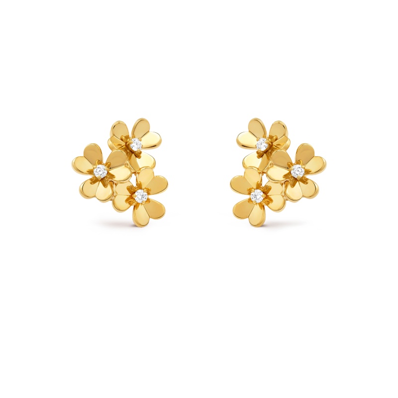Frivole earrings, 3 flowers, mini model