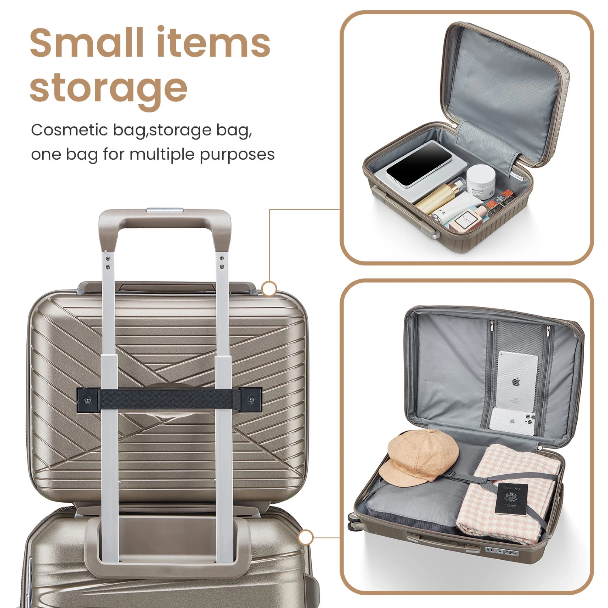 Luggage 4 Piece Sets(14/20/24/28), Hard Shell Lightweight TSA Lock Carry on Expandable Suitcase with Spinner Wheels