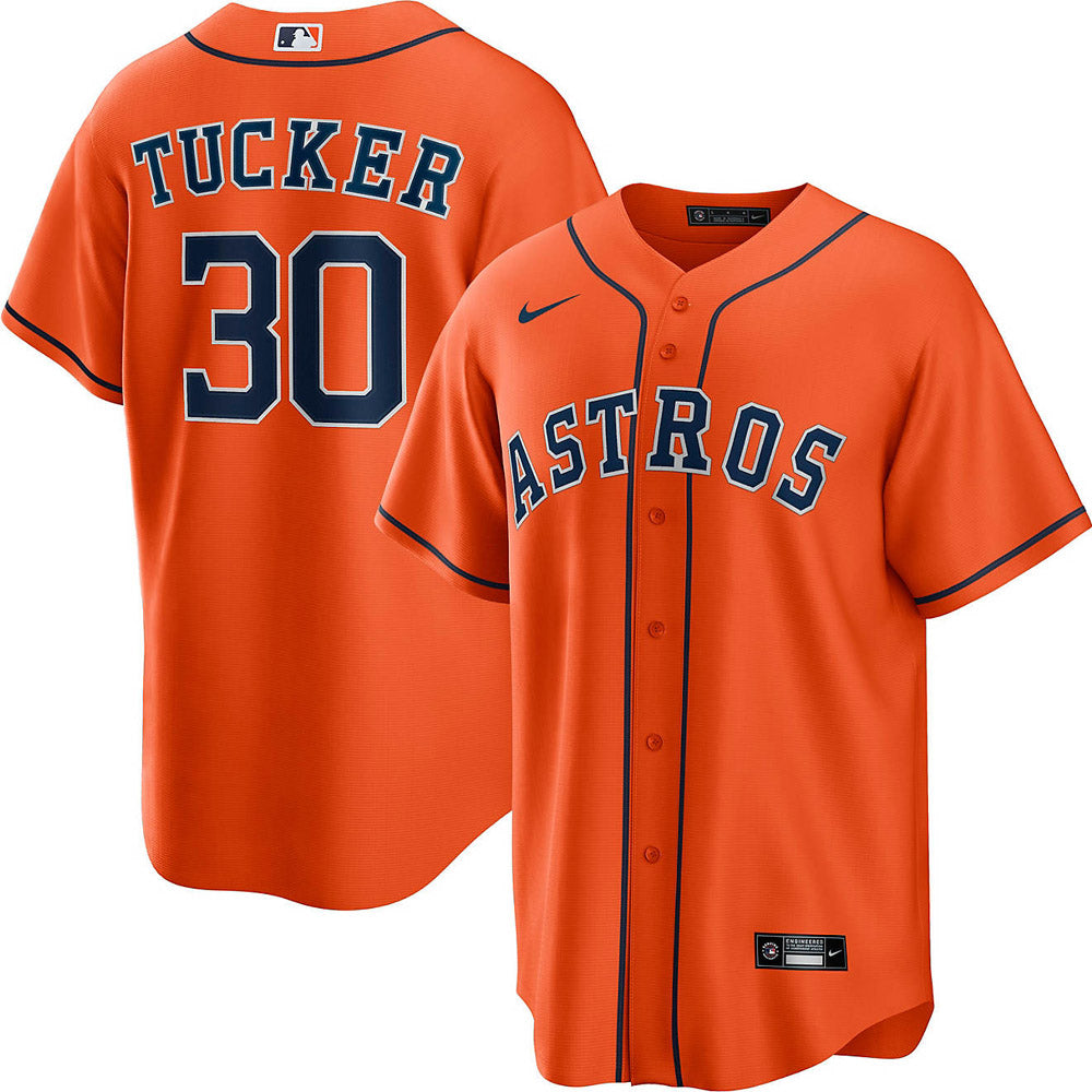 Men's Houston Astros Kyle Tucker Cool Base Replica Alternate Jersey - Orange