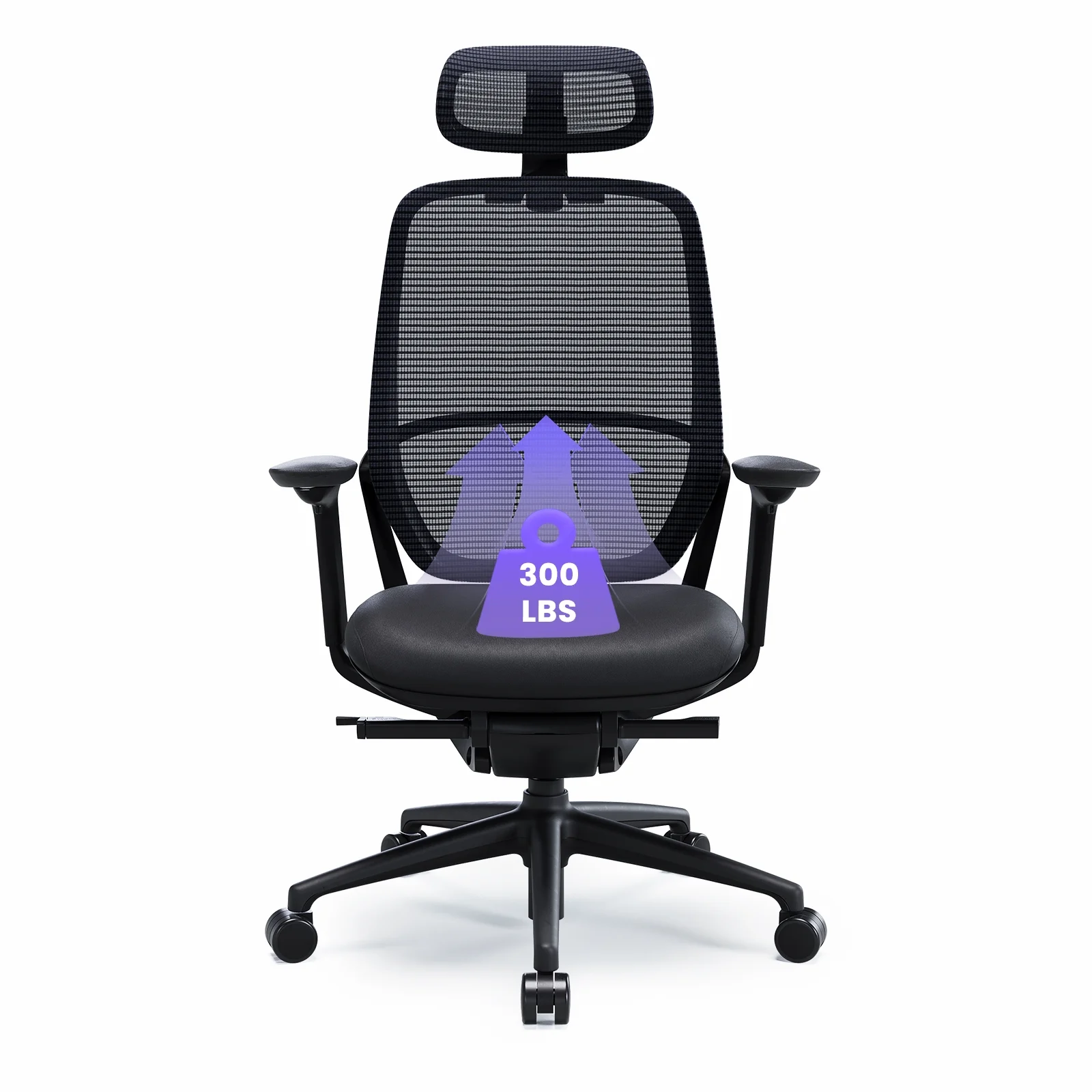 Ergonomic Office Chair, High Back Mesh Desk Chair with Adjustable Lumbar Support, Reclining Backrest, 4D Armrests, Breathable Mesh, Comfortable Computer Chair for Home Office, Work,Study