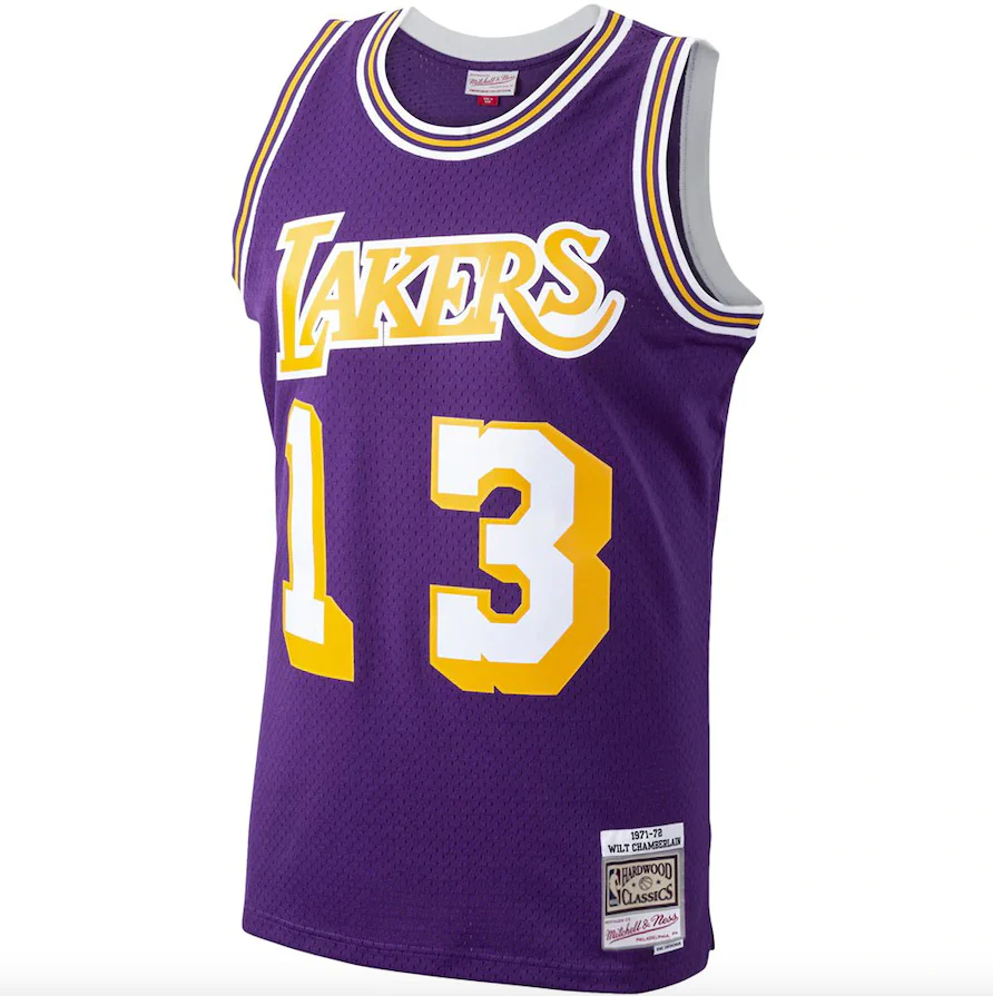 Los Angeles Lakers Wilt Chamberlain Mitchell & Ness Purple 1971-72 Hardwood Classics Swingman Jersey