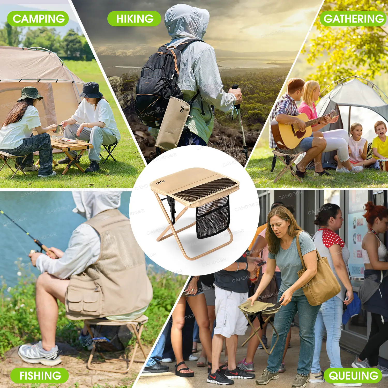 Portable Outdoor Folding Chair with Shoulder, Strap Ultra Light 1.5 lbs