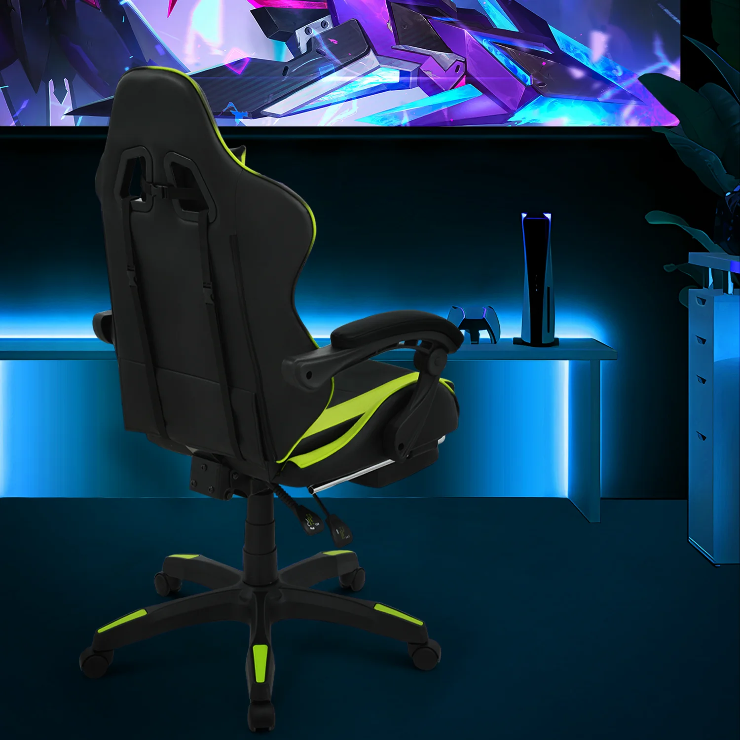 Magshion Adjustable Gaming Chair, Ergonomic PC Computer Seat with Headrest and Lumbar Support for Adults Teens Desk Chair, Black