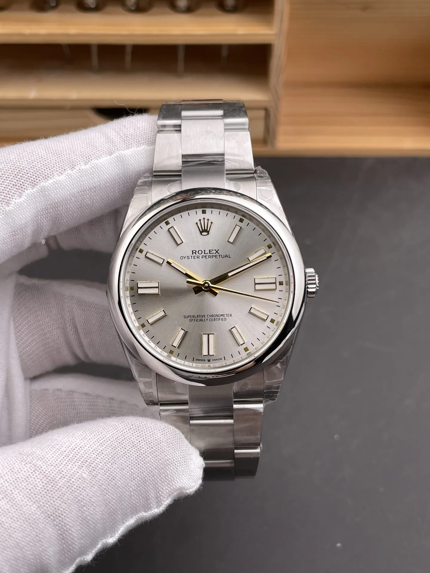 Rolex Oyster Perpetual Silver 41mm