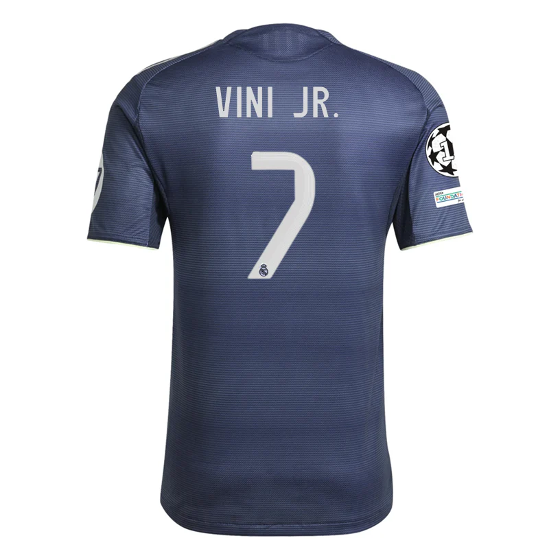 adidas Vini Jr. Real Madrid Authentic Away Jersey 25/26 w/ Champions League Patches (Legend Ink