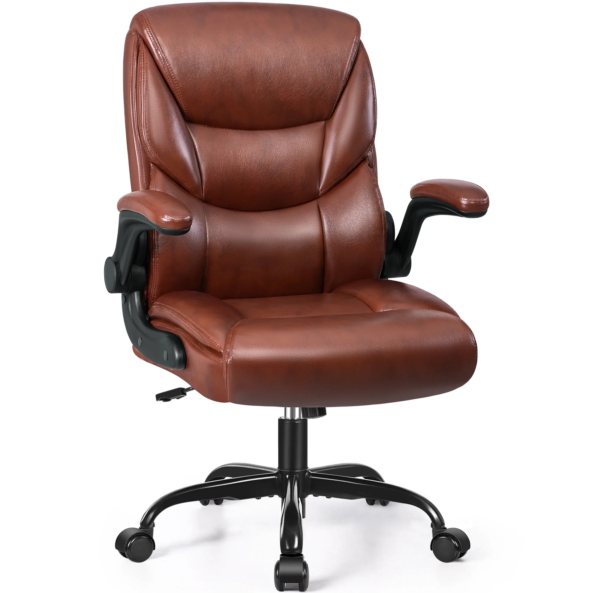 COOLHUT Leather Office Chair, Big and Tall Office Chair 400LBS Wide Seat Ergonomic Computer Desk Chair High Back Executive Leather Chair Adjustable Task Chair Lumbar Back with 8-Year Warranty, Black