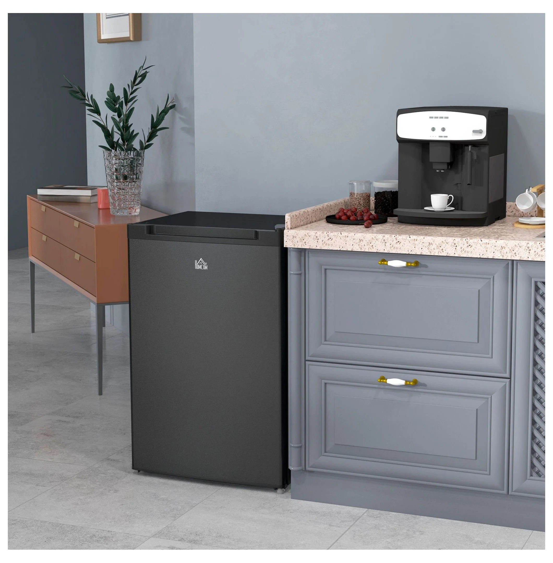 3 Cu Ft Small Upright Freezer Black Adjustable Thermostat Reversible Door for Apartments