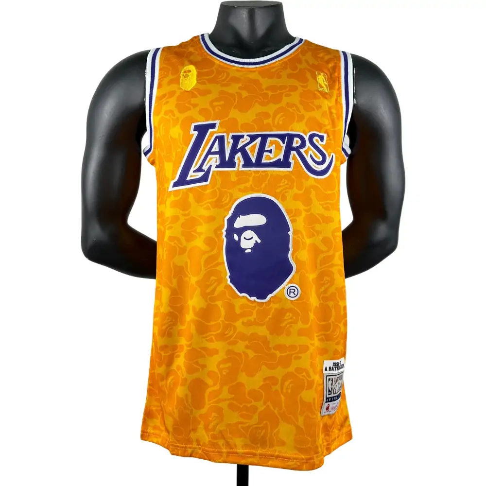 Embroidered BAPE & MN Retro Jersey Lakers Ape Head