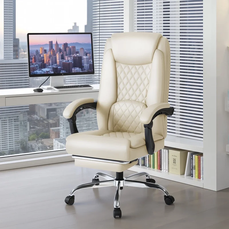 Homall Home Office Chair Adjustable Executive Leather Chair With Arms Ergonomic High Back Cushion Lumbar Back Support Computer Desk Chair,Black