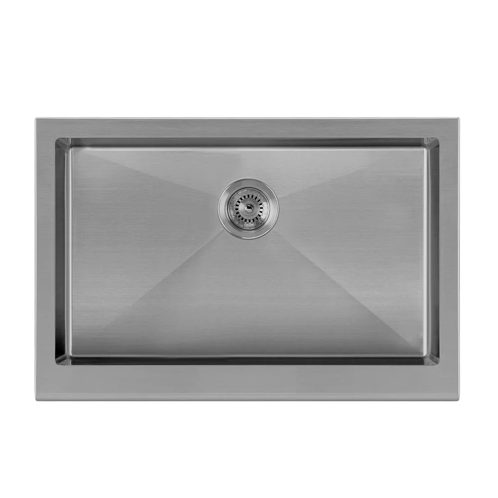 Whitehaus Collection WHNPL3020-MBLK Noah Plus Collection Single Bowl Undermount Sink Set with a Seamless Customized Front Apron - Matte Black