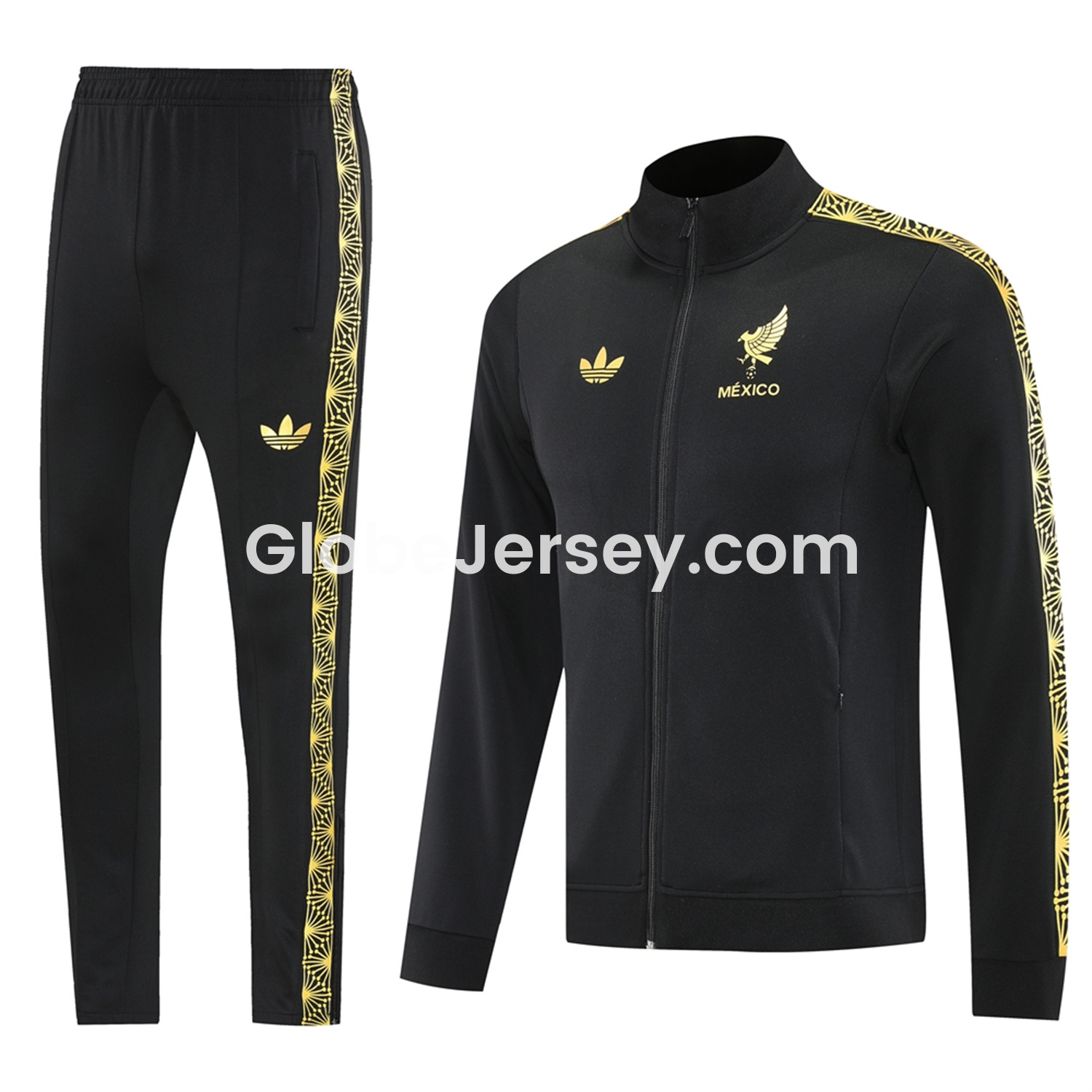 Mexico 2025 Gold Cup Jacket Training Tracksuit - Black Top & Pants