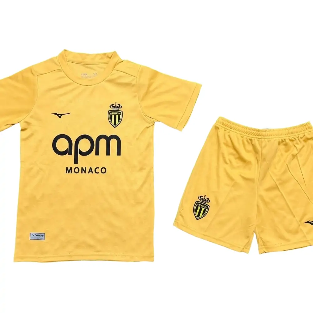 2025-26 AS Monaco Second Away Kit - Short Sleeve Children's suit Fans Edition