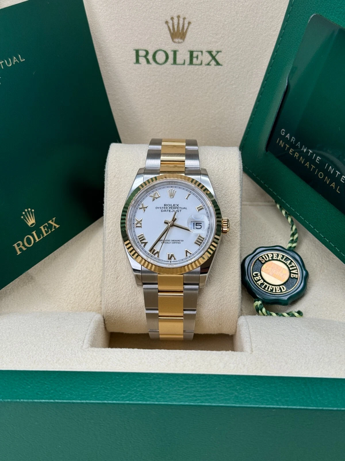 【Super Clone】RLX  Datejust 36mm 126233 White Dial Oyster Bracelet Watch