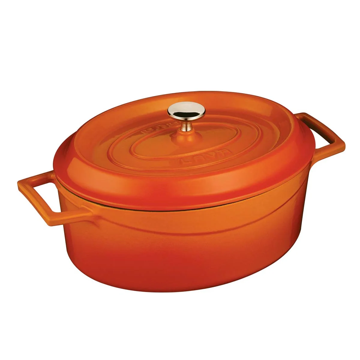 LAVA 6.75 Quarts Cast Iron Dutch Oven: Multipurpose Stylish Oval Shape Dutch Oven Pot with Three Layers of Enamel Coated with Trendy Lid (Blue)