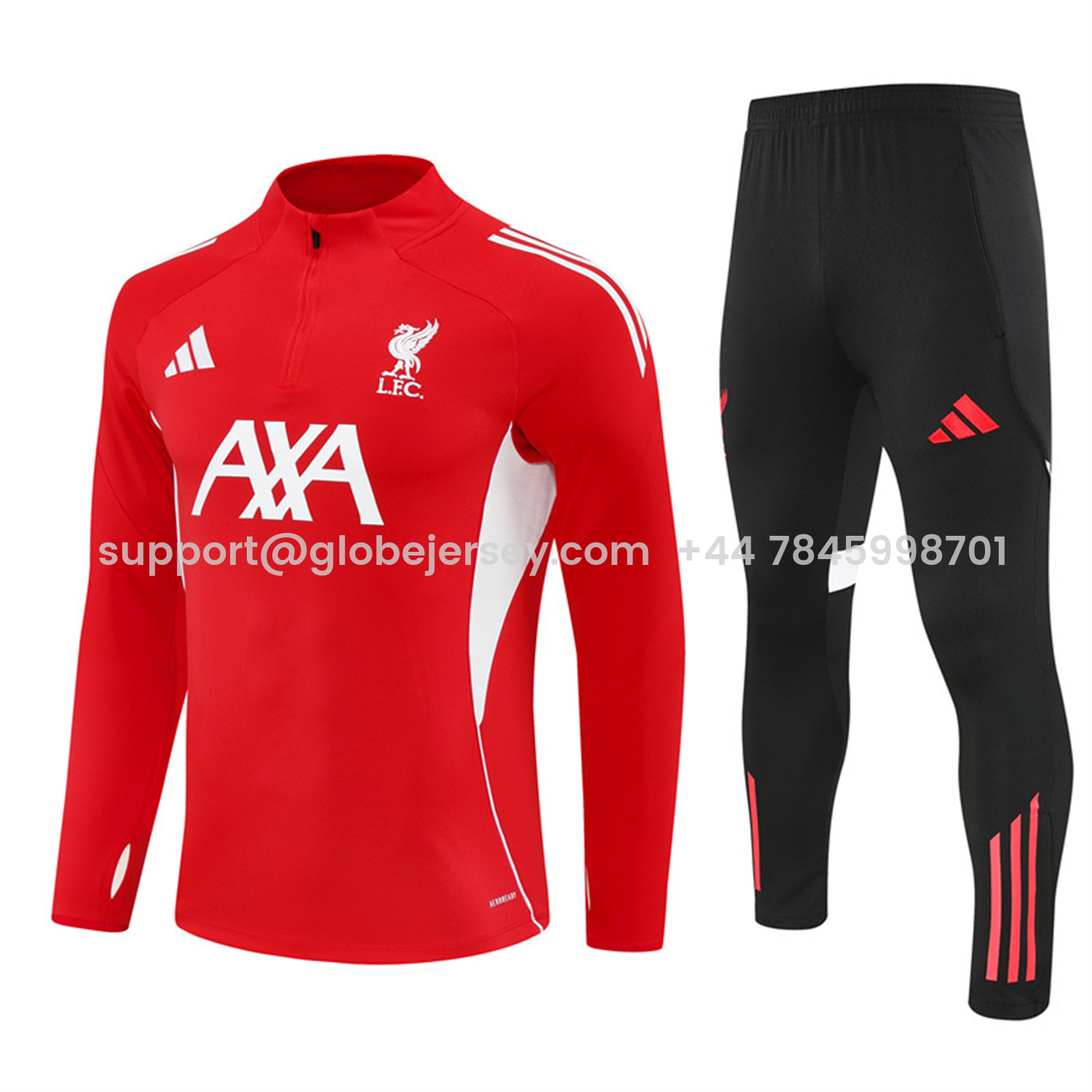 Liver.pool 25-26 Long Sleeve Training Set - Red Top & Black Pants