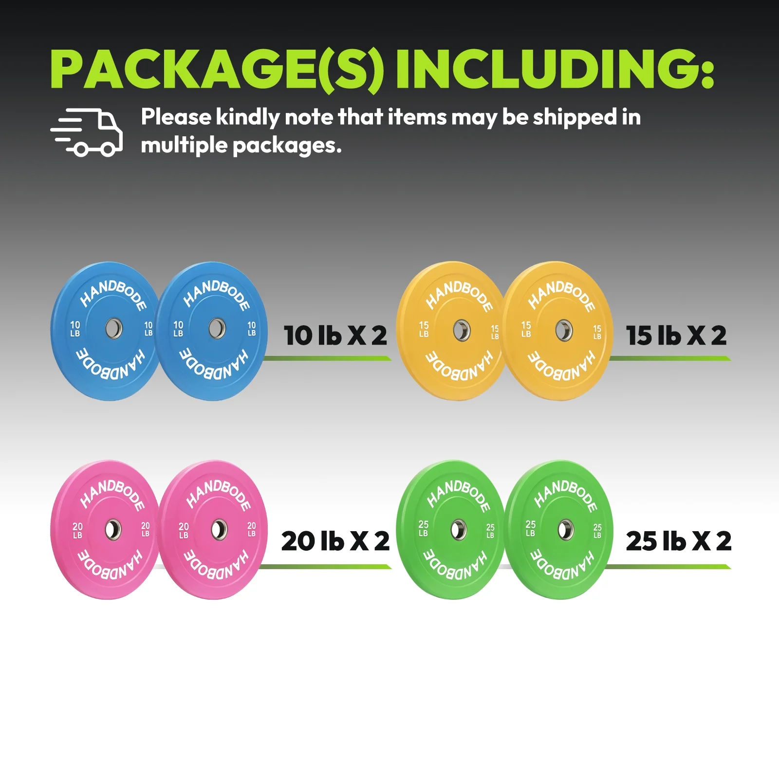 HANDBODE Bumper Plates Olympic Weight Plates, Colored Rubber plate for Weight Lifting and Strength Training 140LB