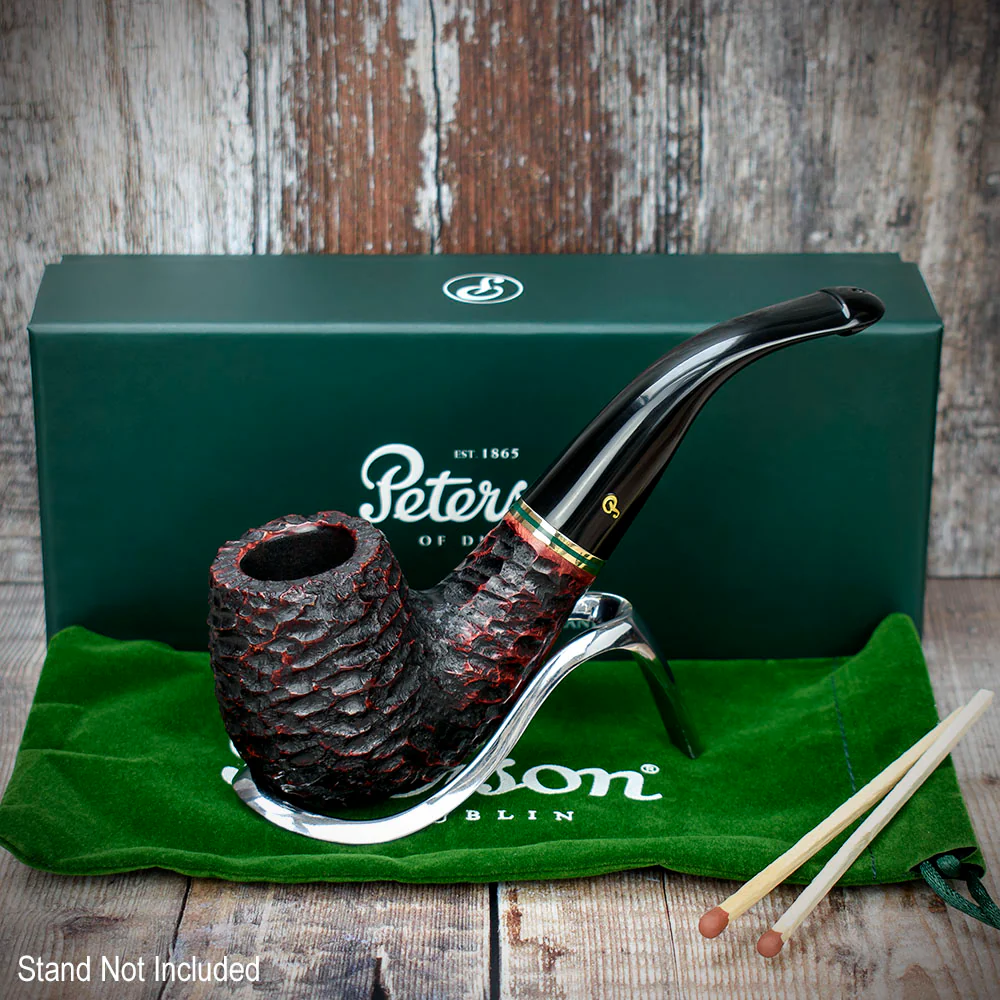 Peterson of Dublin Emerald Rusticated Briar Smoking Pipe - Shape XL90 - 9mm