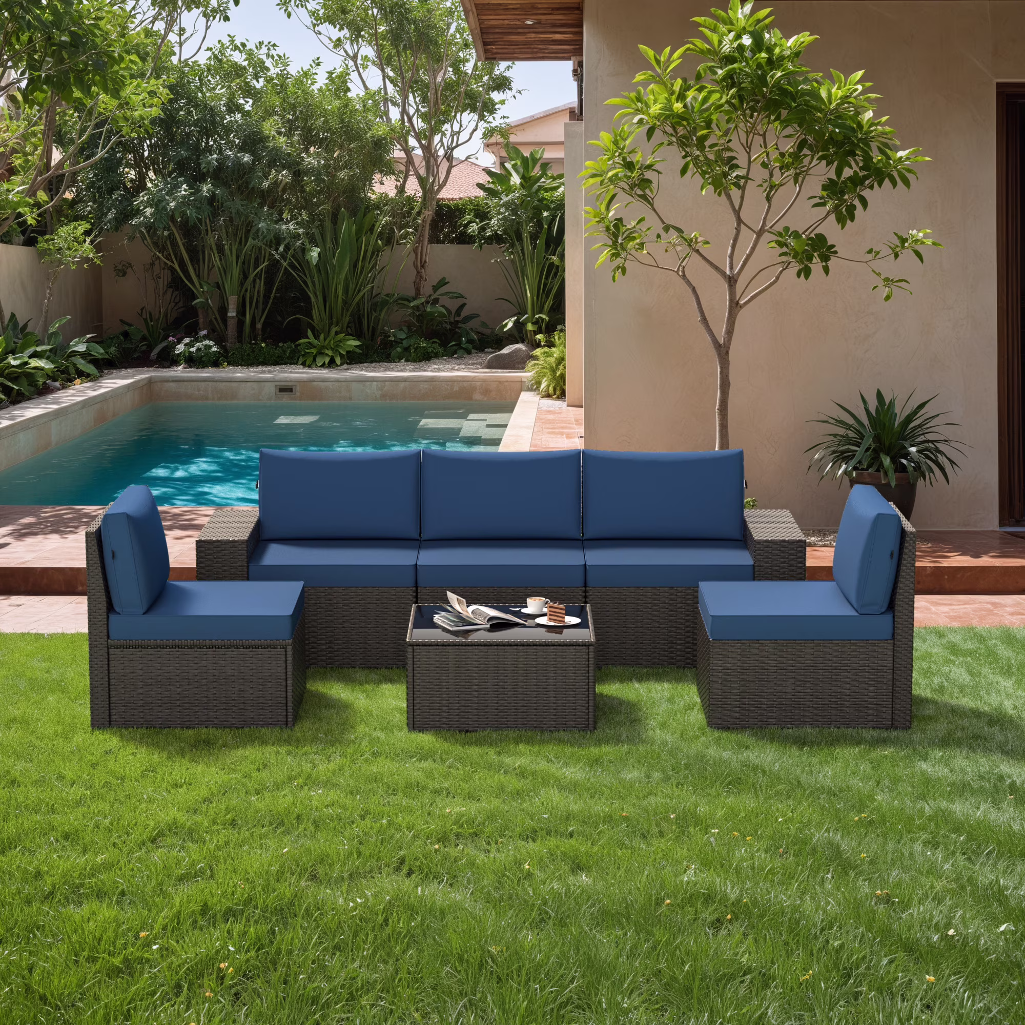 8 Piece Patio Furniture Set with 42