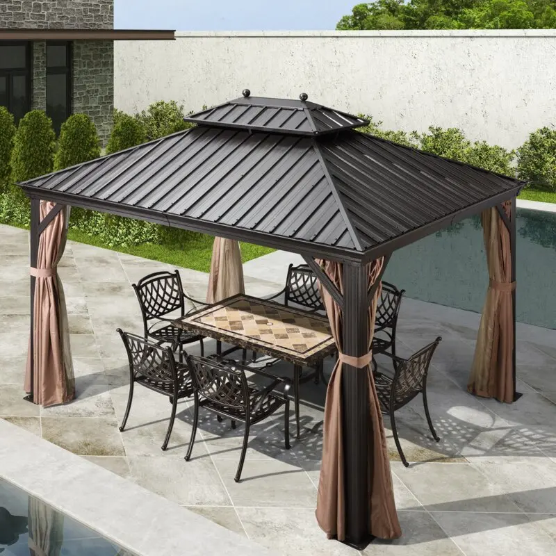 12′ x 10′ Rust-Resistant Aluminum Patio Gazebo