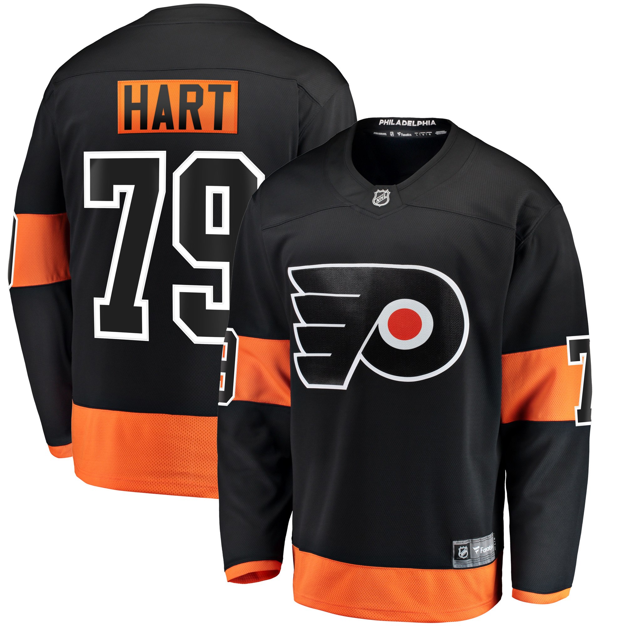Carter Hart Philadelphia Flyers Fanatics Alternate Premier Breakaway   Jersey – Black