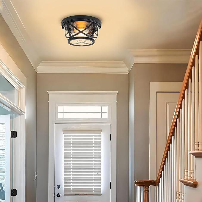 MELLOWWLITE Flush Mount Ceiling Light Fixture Black
