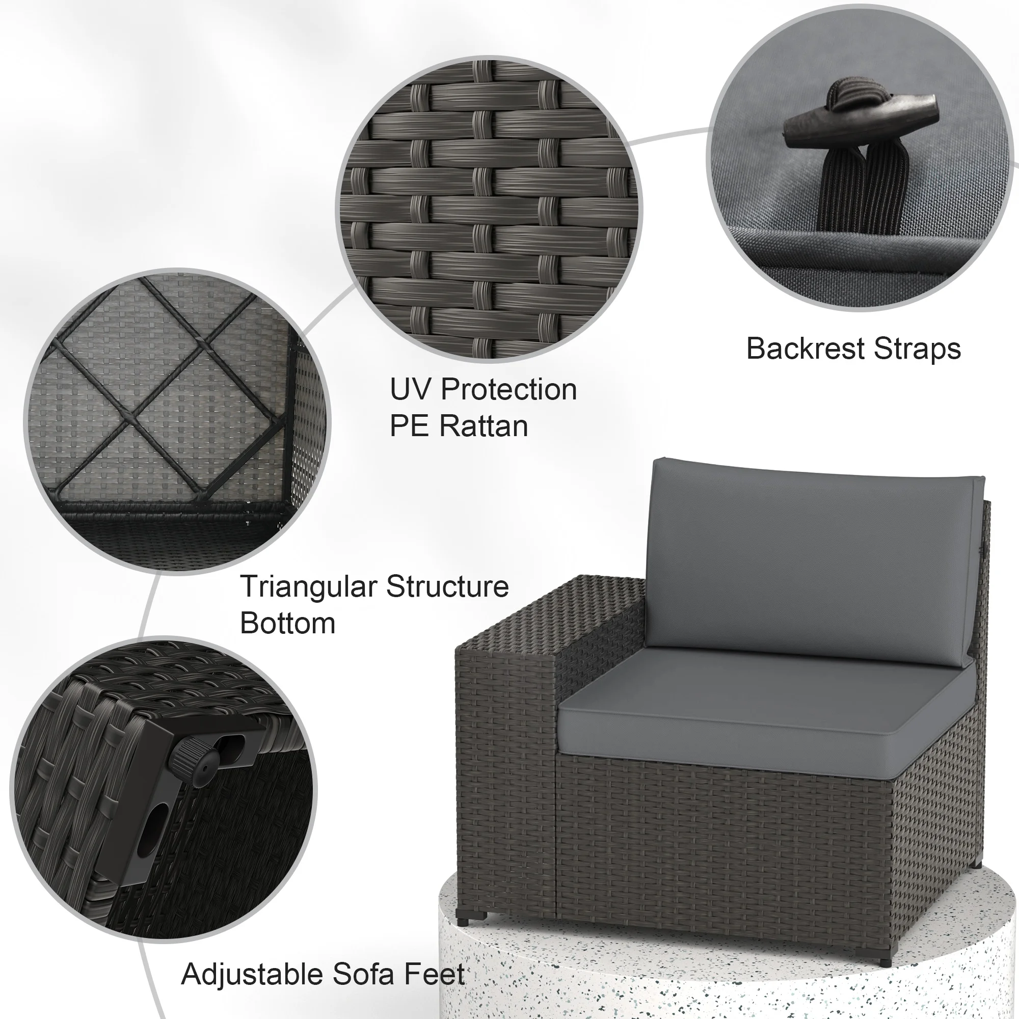 Phonjoroo 13 Pieces Outdoor Patio Furniture Set with 42�� Fire Pit Table, Rattan Patio Sectional Sofa Conversation Set w/ 50000 BTU Propane Fire Pit and Coffee Table for Garden, Backyard