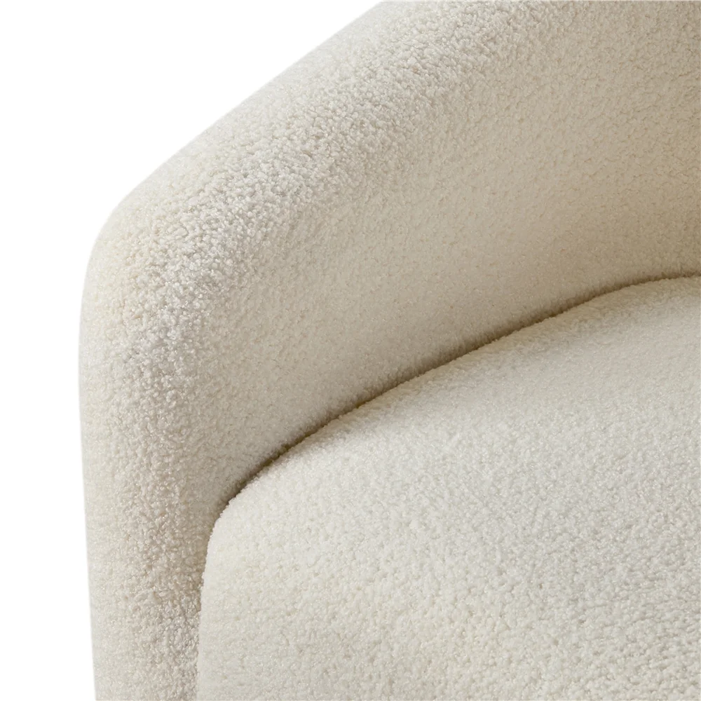 Topeakmart 2pcs Boucle Club Accent Chair for Livingroom, Ivory