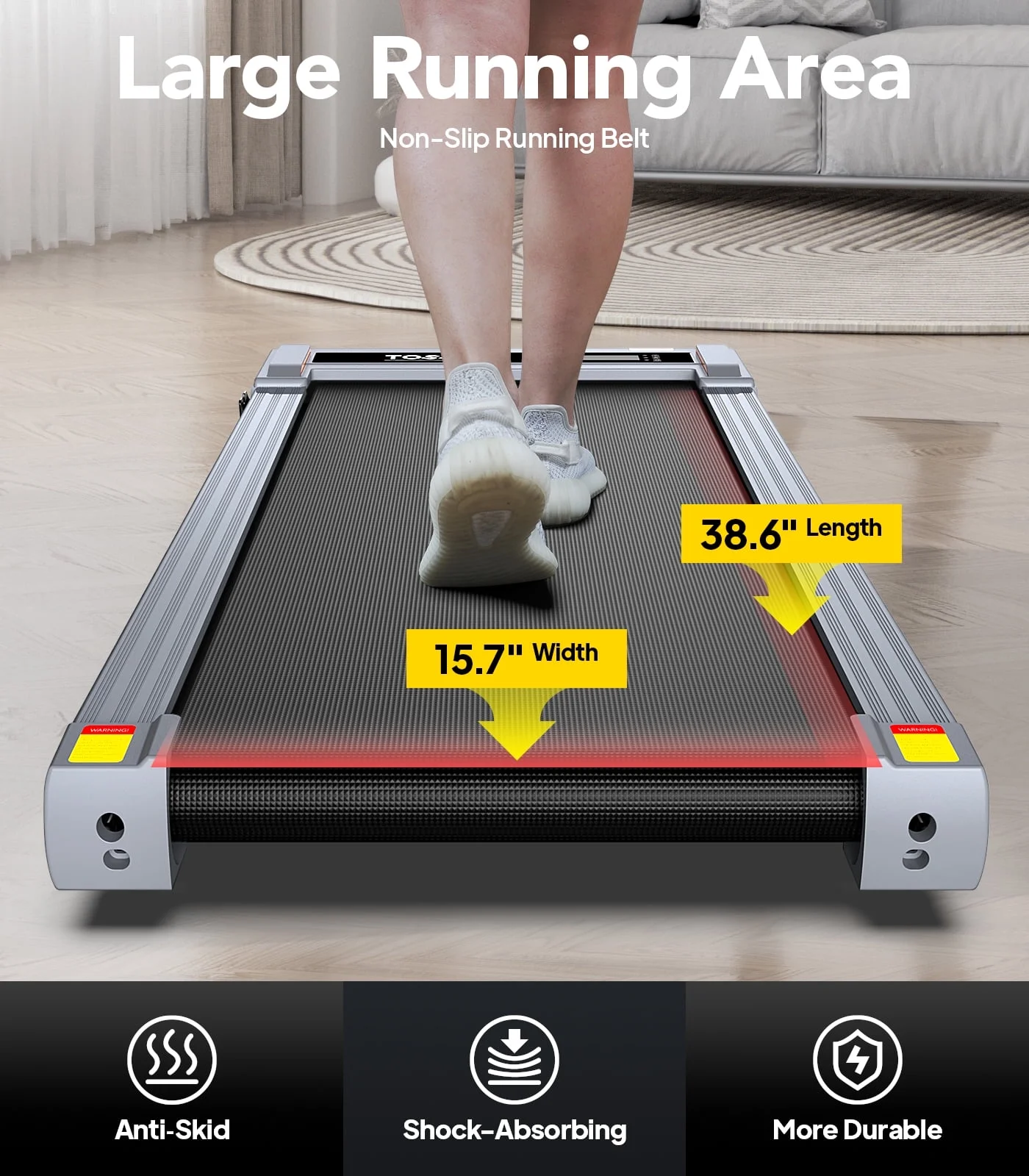 TOSSFD Treadmill Walking Pad with 6% Incline,2.5HP Under Desk Treadmill, Jogging Running Machine for Home Office X301
