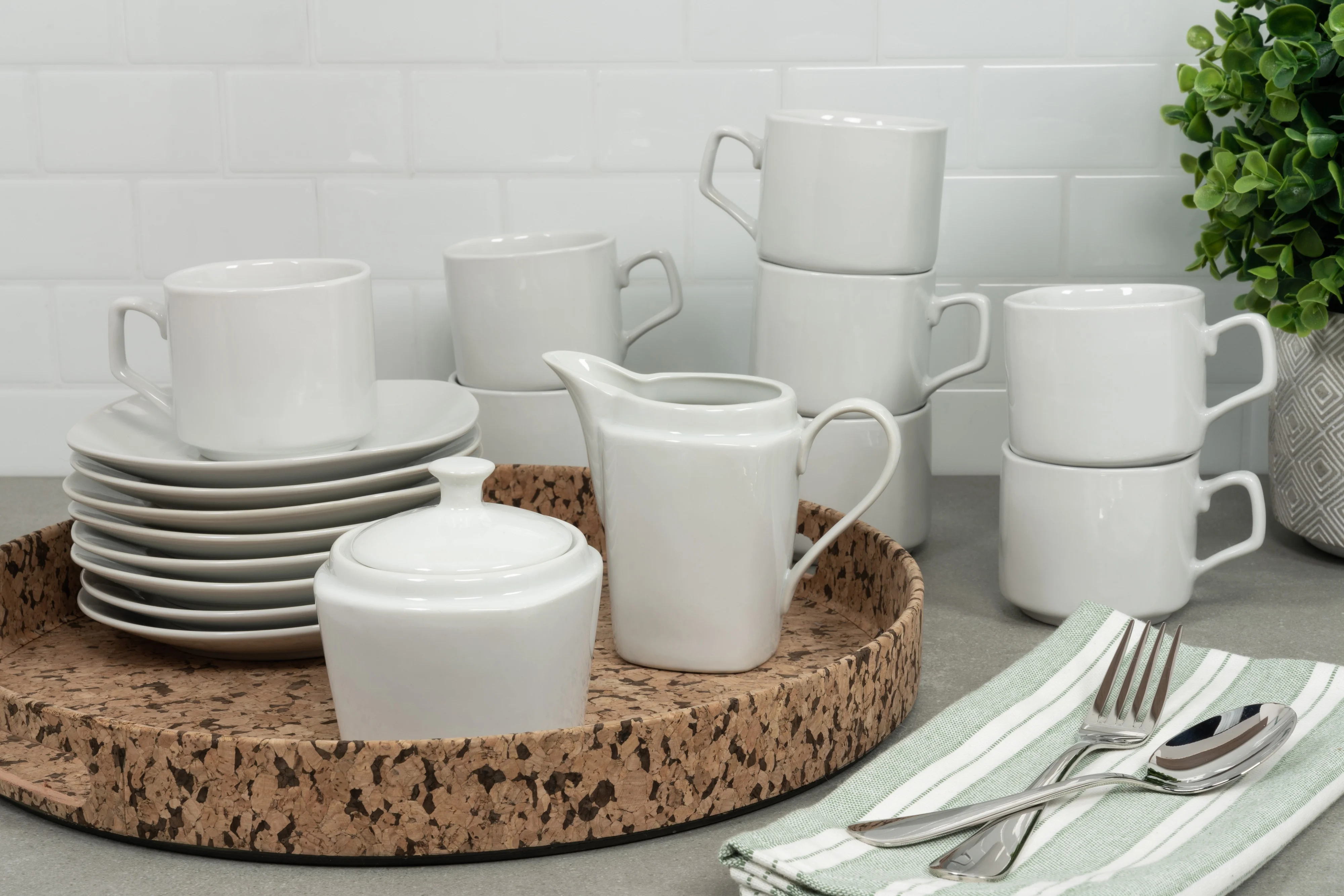 10 Strawberry Street Simply White Square 45-Piece Entertaining Dinnerware Set