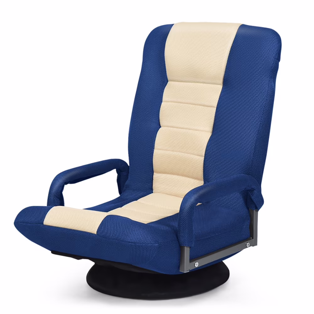 Barara King 360-Degree Swivel Gaming Floor Chair with Foldable Adjustable Backrest-Red