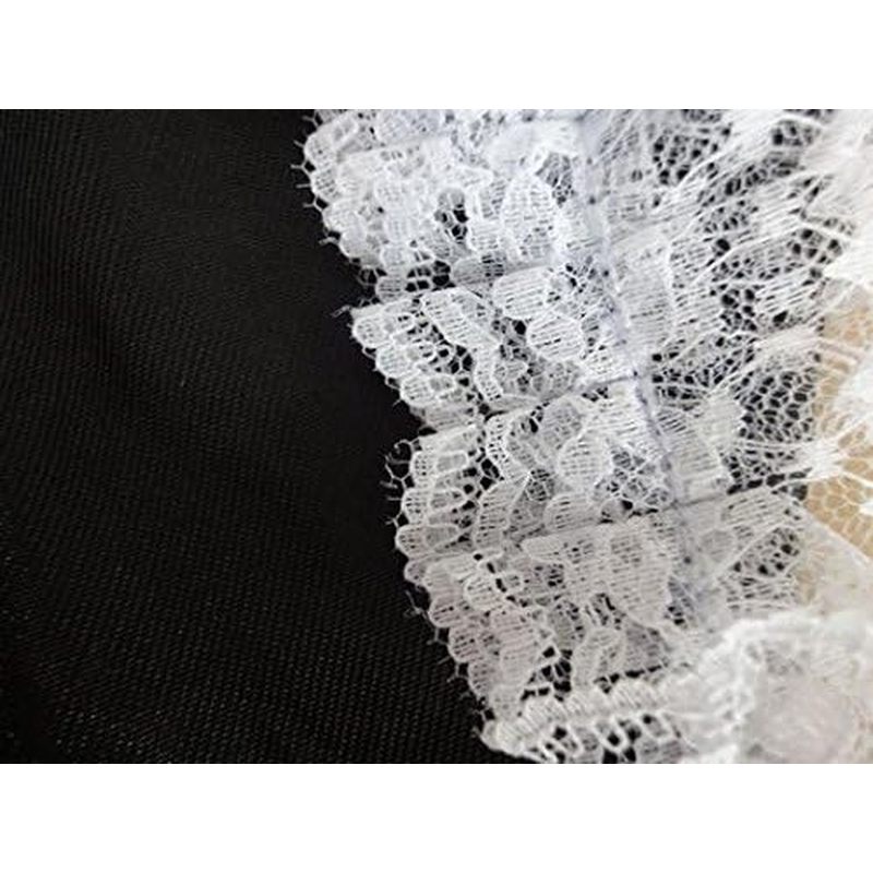 Women's French Maid Costume Sexy Black Satin