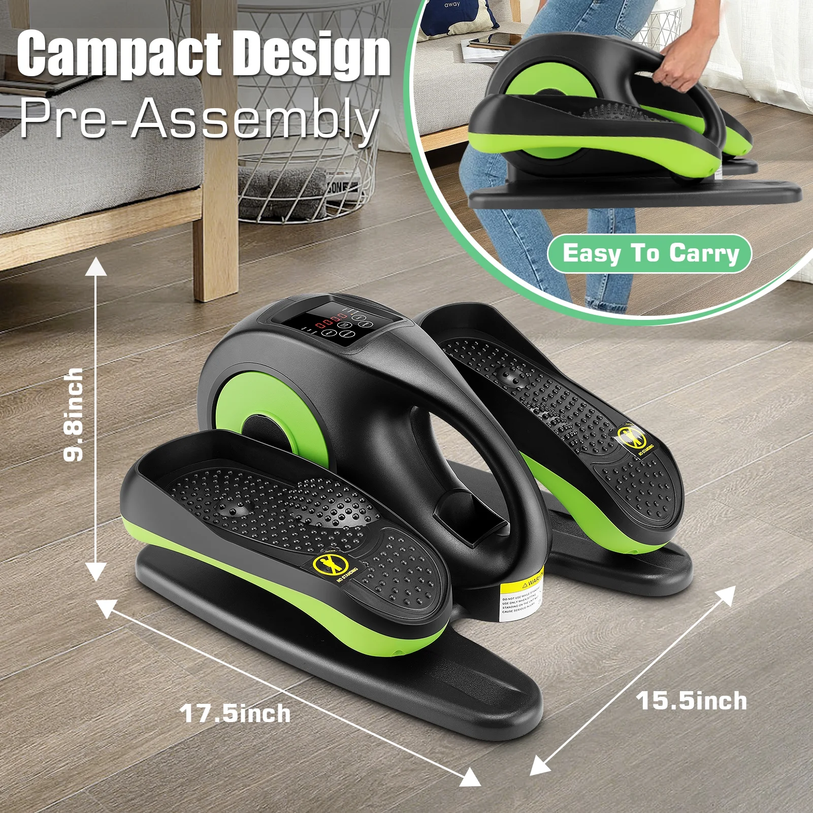 Elliptical Machine, Under Desk Elliptical with Remote Control, Quiet Home Ellipse Exerciser for Seniors