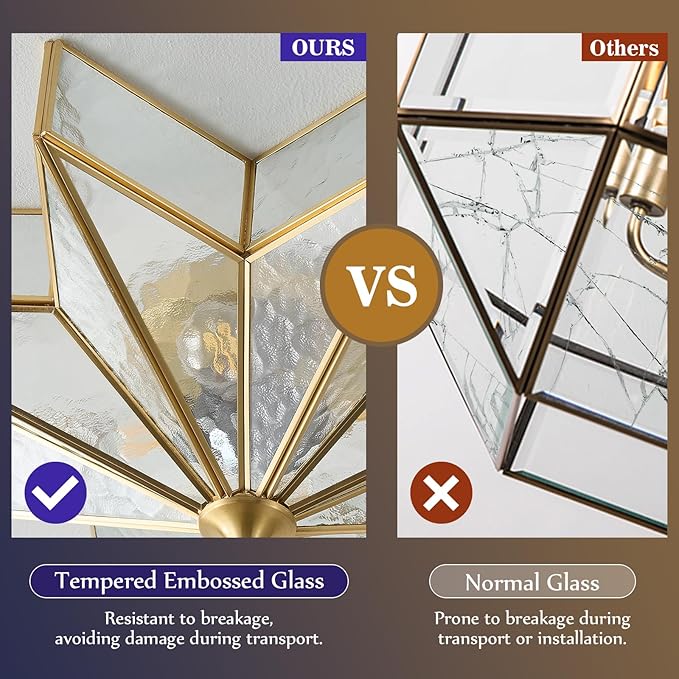 MELLOWWLITE Star Brass Glass Ceiling Light
