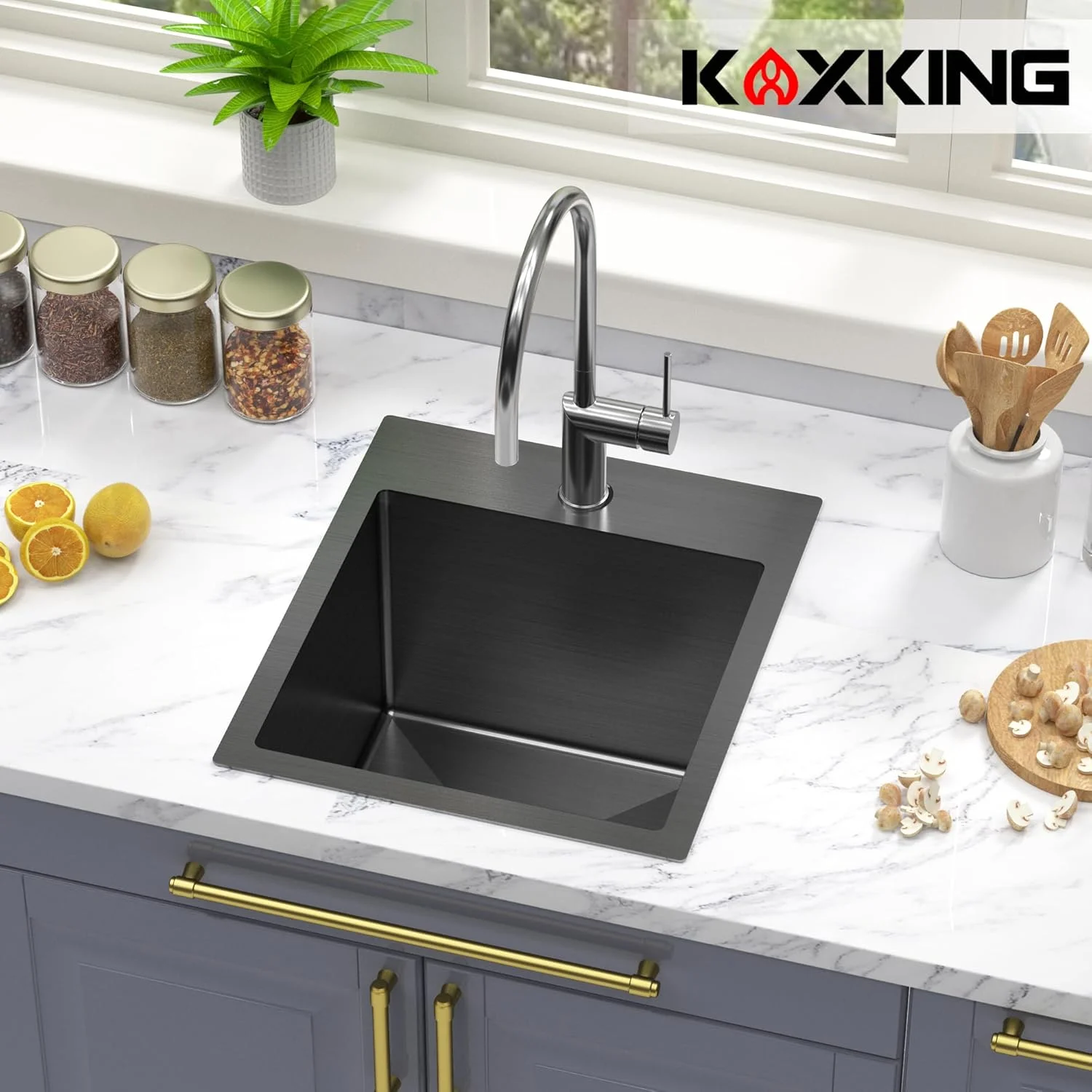 13 x 15 Inch Drop In Bar Sink, Small Kitchen Sink Single Bowl Topmount Bar Prep Sink 18 Gauge Stainless Steel Bar Sink with Basket Strainer