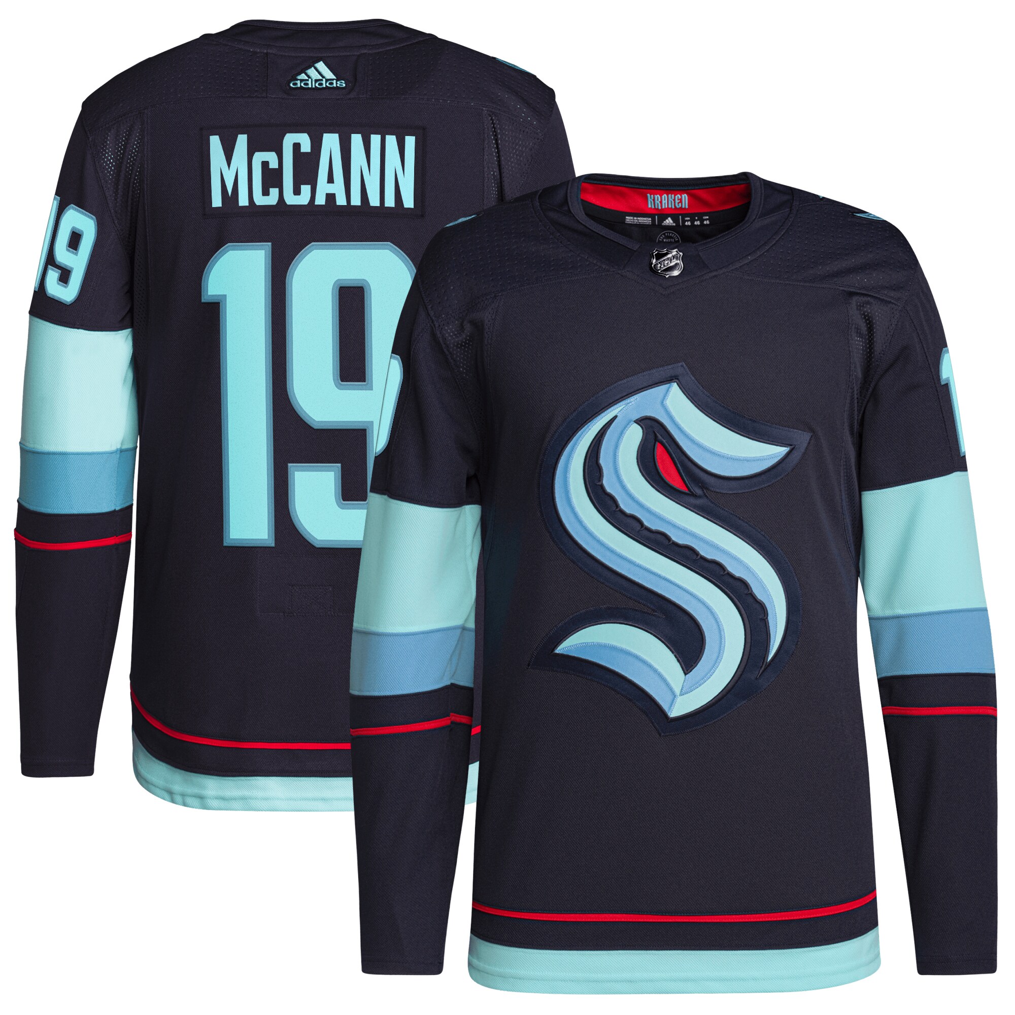 Jared McCann Seattle Kraken  Home  Primegreen   Jersey – Deep Sea Blue