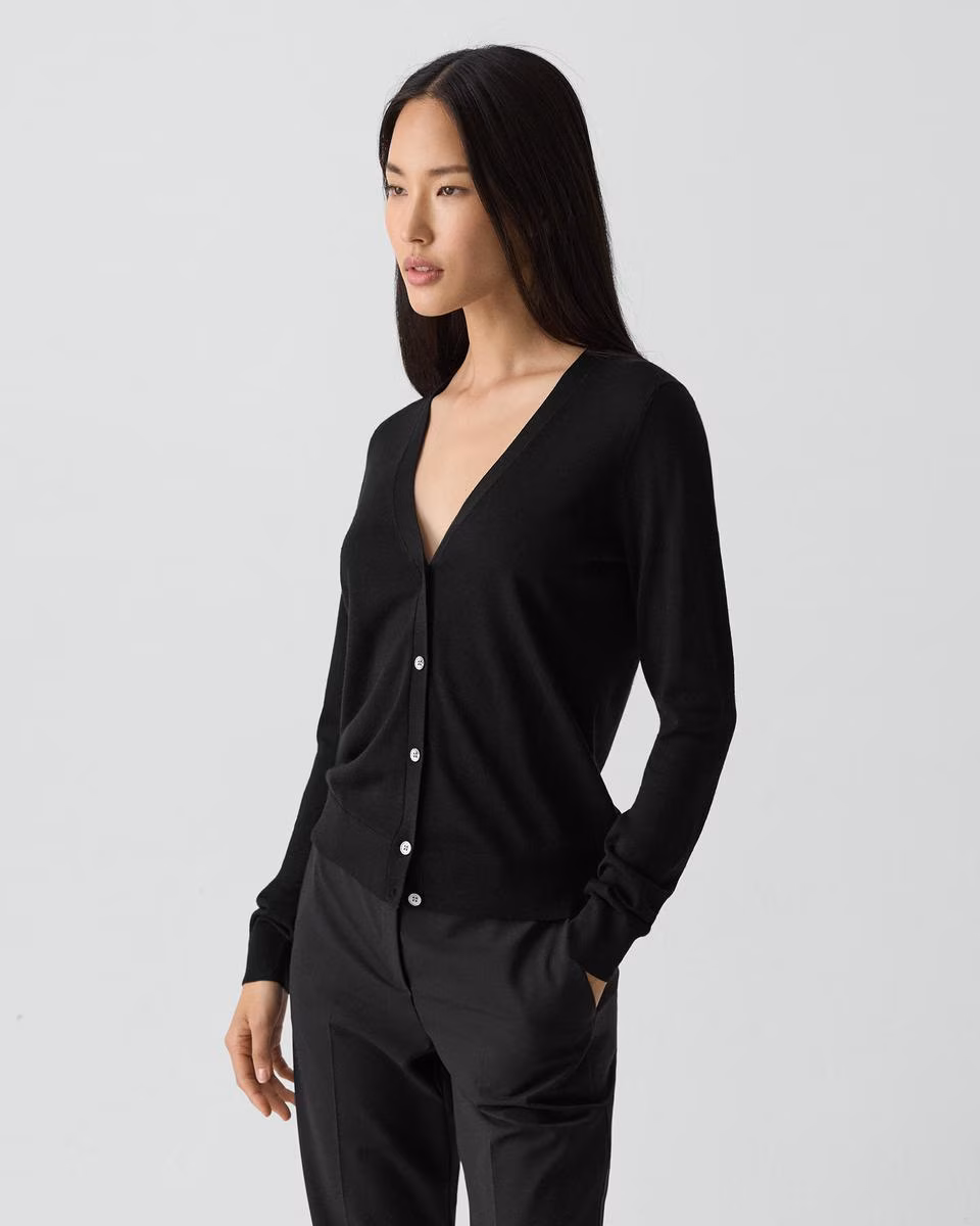 V-Neck Cardigan in Regal Wool