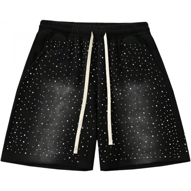 Men's Y2k Rhinestone Shorts Drawstring