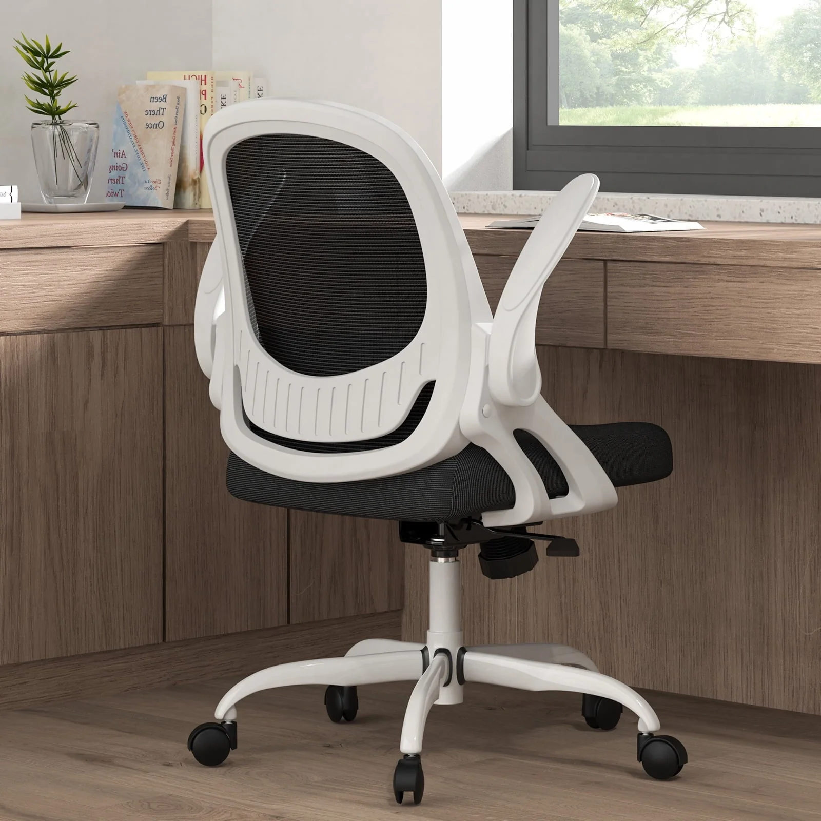 Home Office Chair Work Desk Chair Comfort Ergonomic Swivel Computer Chair, Breathable Mesh Desk Chair, Lumbar Support Task Chair,Adjustable Height,White