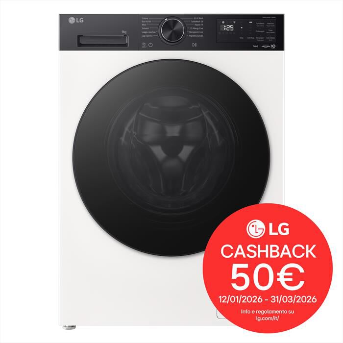LG - Lavatrice AI DD F4NX5009THB 9kg 1400g Classe A-40%-Bianco