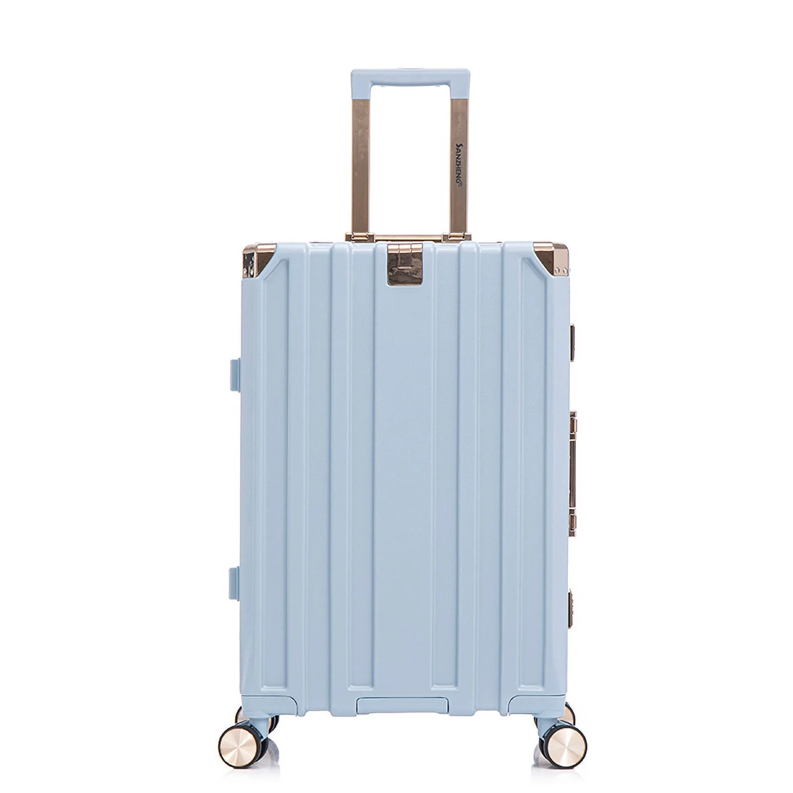 The luggage set is expandable into three sets, with an aluminum frame, password lock and double wheels, suitable for travel, business trips and school (20/24/28 IN)