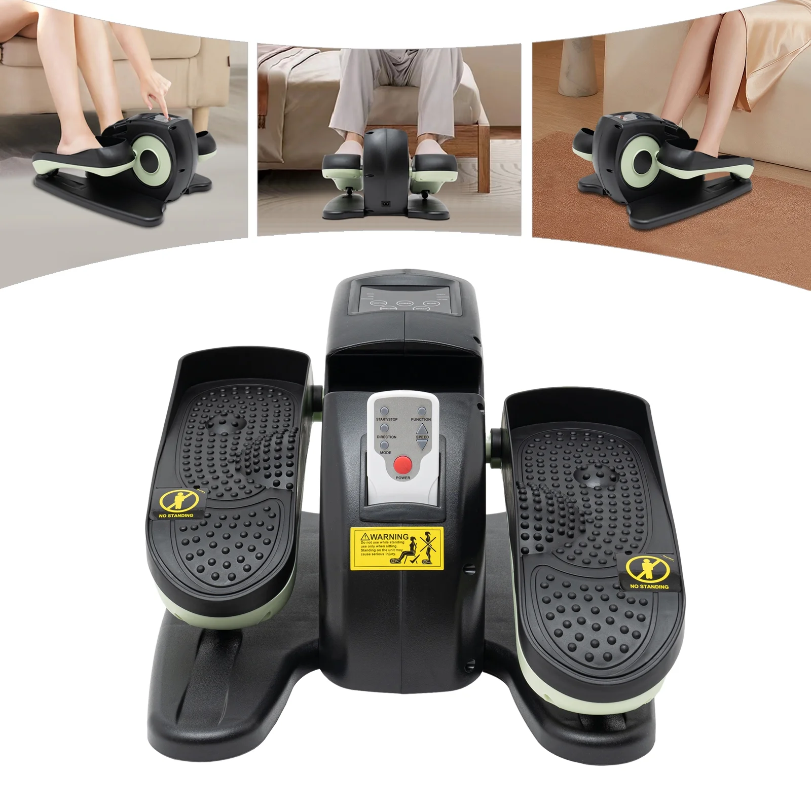 Toolven Step Fitness Machine with 5 Adjustable Speeds, LCD Display, Shock-Absorbing Foot Pedals, Anti-Slip Massage Surface, Compact Design for Desk Use, Ideal for Weight Loss and Leg Exercises