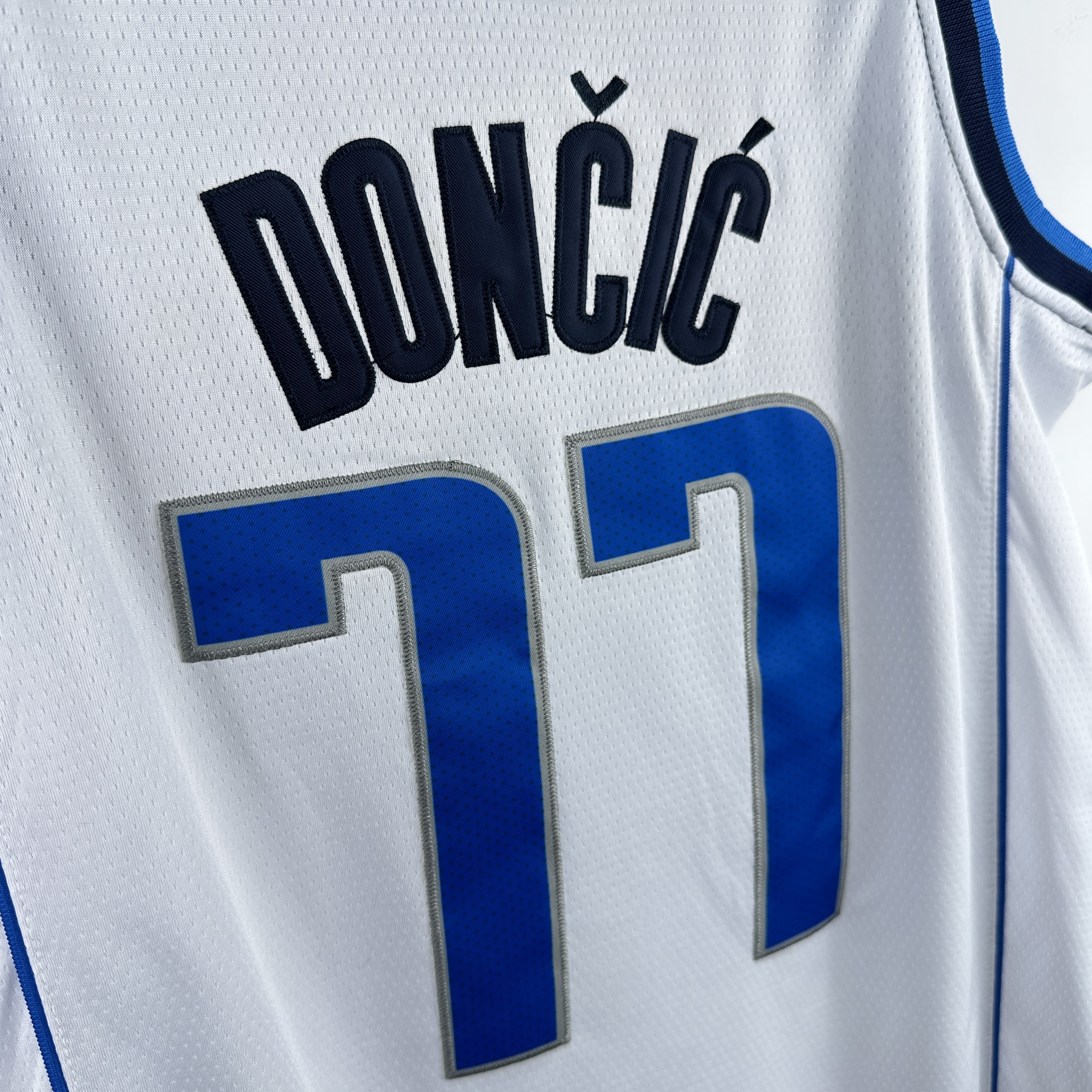 Embroidery Mavericks White No. 77 Doncic