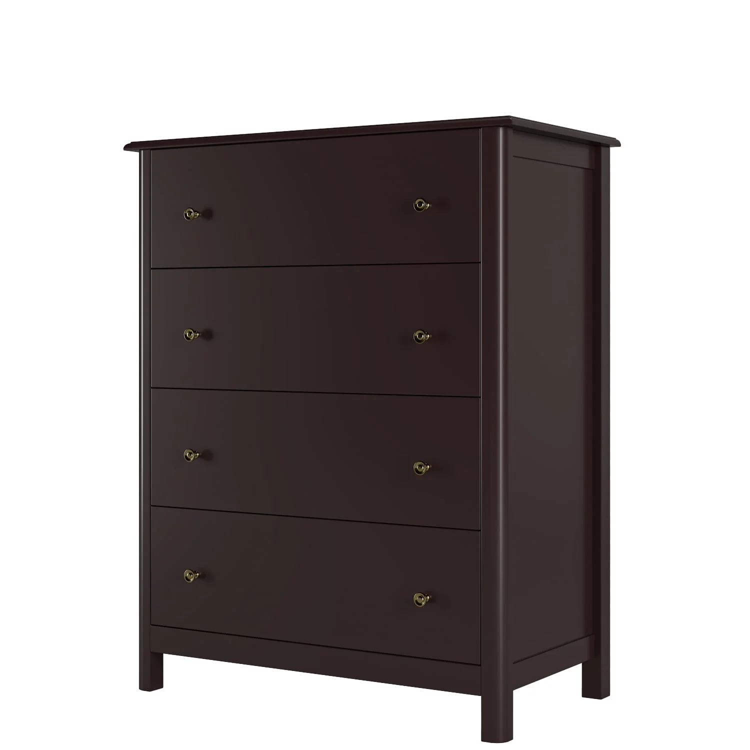 Homfa Horizontal Dresser with 4 Drawer, Wide Chest of Drawers Nightstand for Kids Room Closet Entryway, White