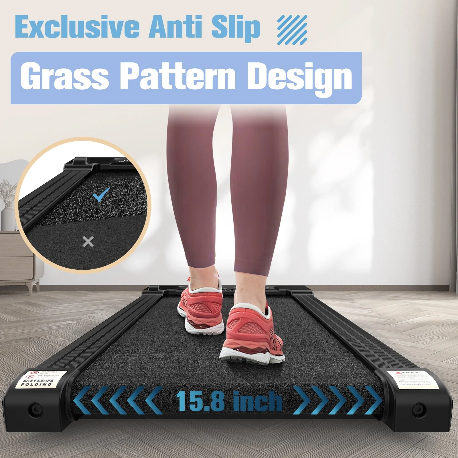 Under Desk Treadmill DISPANK 2 in 1 Walking Pad, Walking Treadmill for Home and Office, Remote Control and Large LED Dispaly, Speed Range 0-4MPH