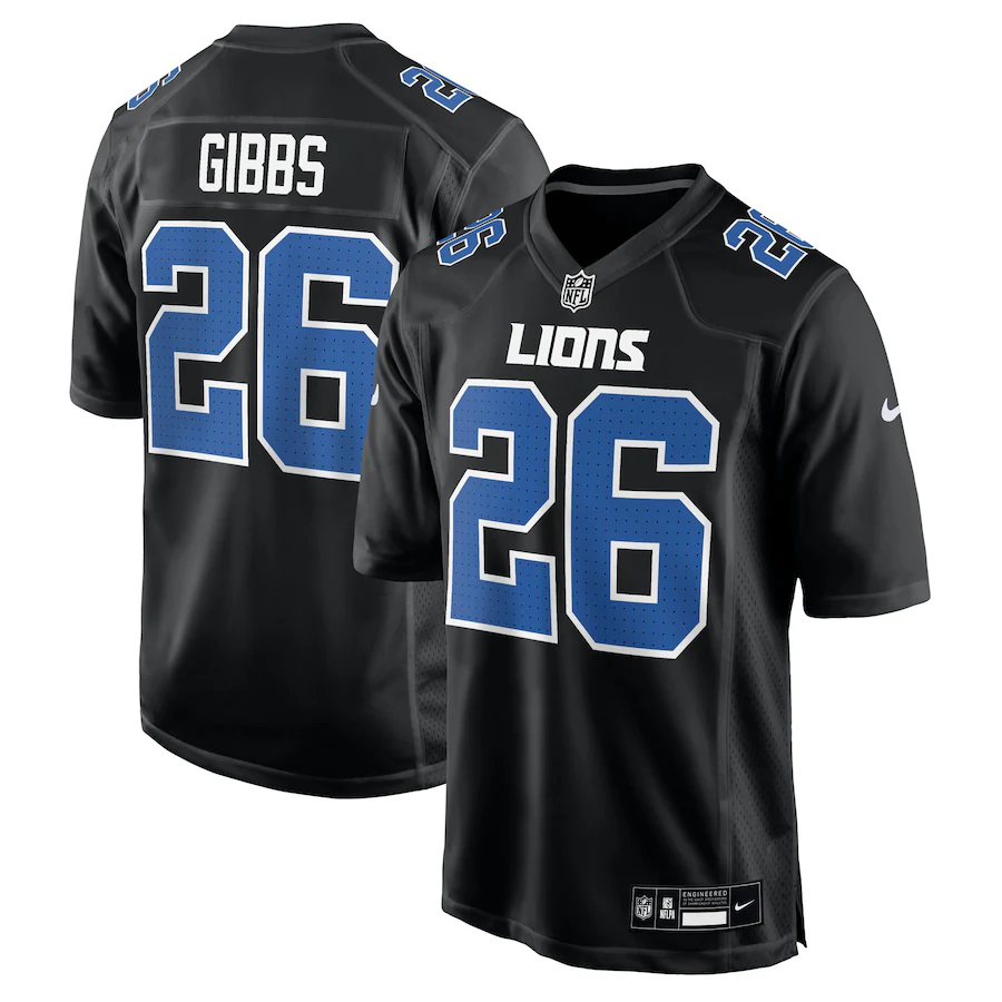 Detroit Lions Jahmyr Gibbs Carbon Black Fashion Jersey