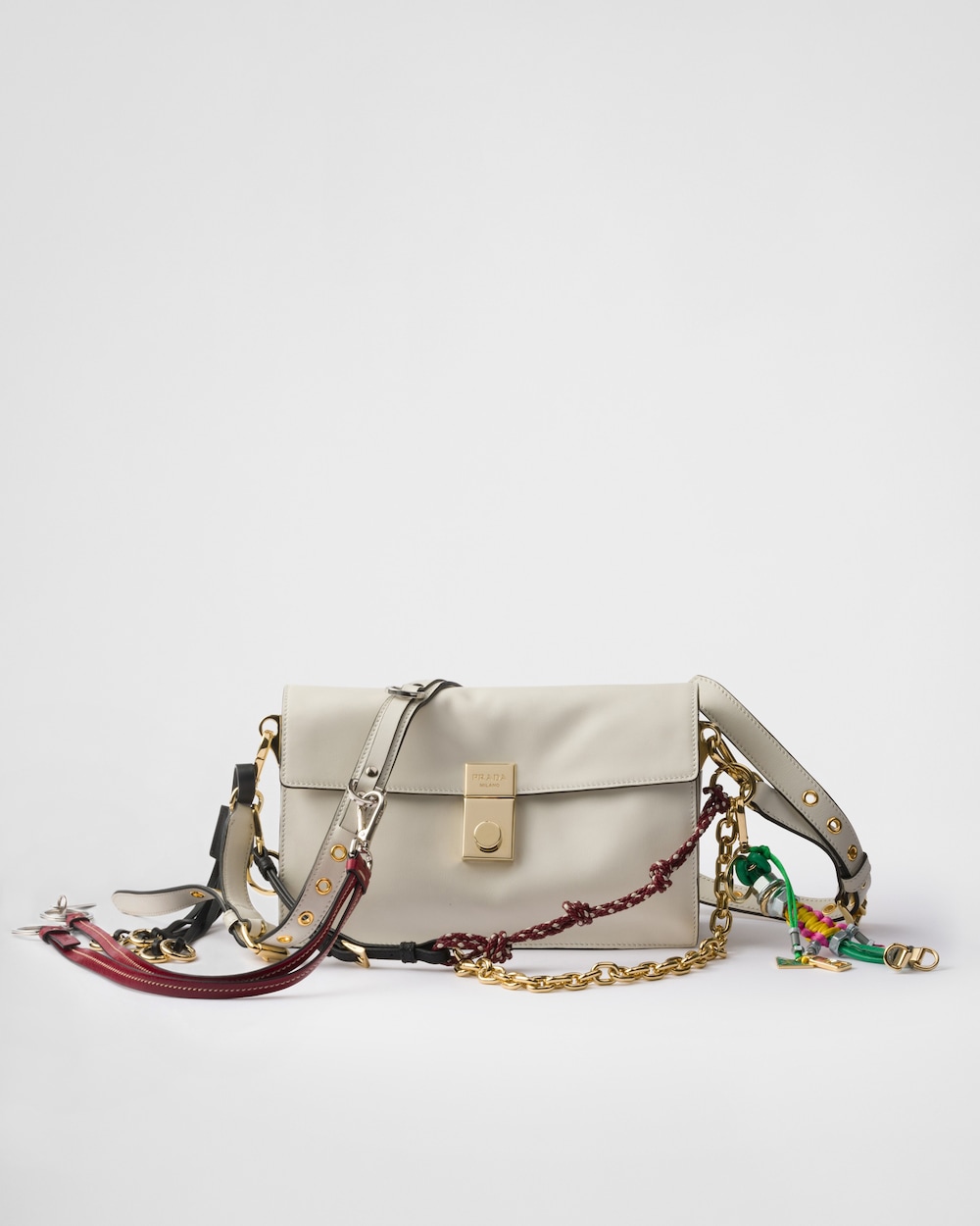 Soft Sound Small Leather Shoulder Bag With Charms